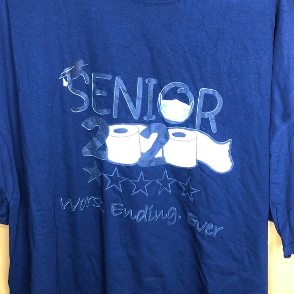 Senior 2020 Toilet Paper Navy Graphic Tee, 3XL - Picture 2 of 3